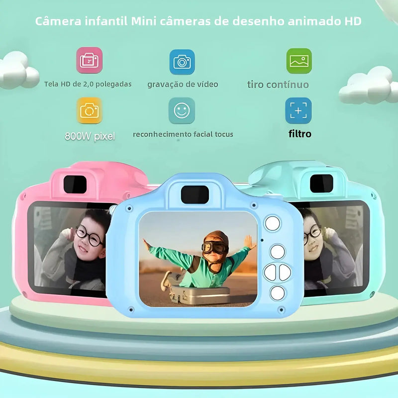 Mini Câmera Digital Infantil - Tira Fotos e Vídeos