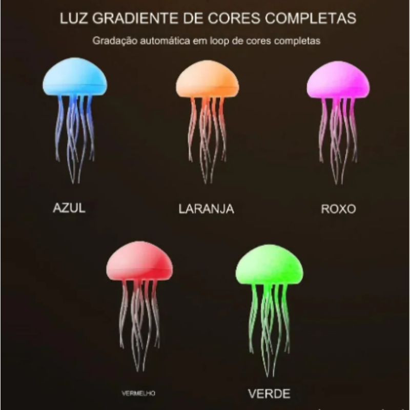 Luminária de Água-viva multicores LED RGB