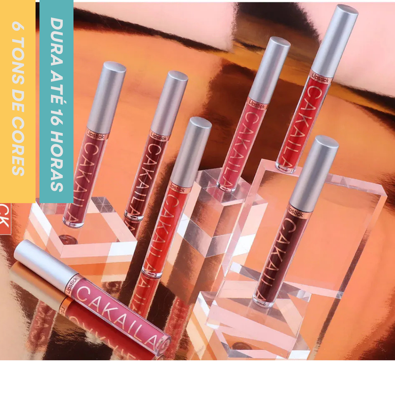 Gloss Labial Hidratante CAKAILA, à Prova d'Água e de Longa Duração - 6 Peças