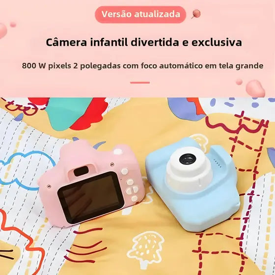 Mini Câmera Digital Infantil - Tira Fotos e Vídeos